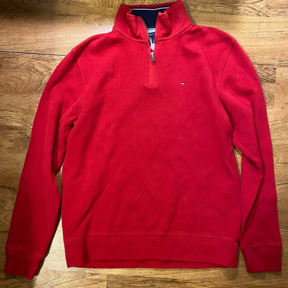 Mens Red Tommy Hilfiger Pullover